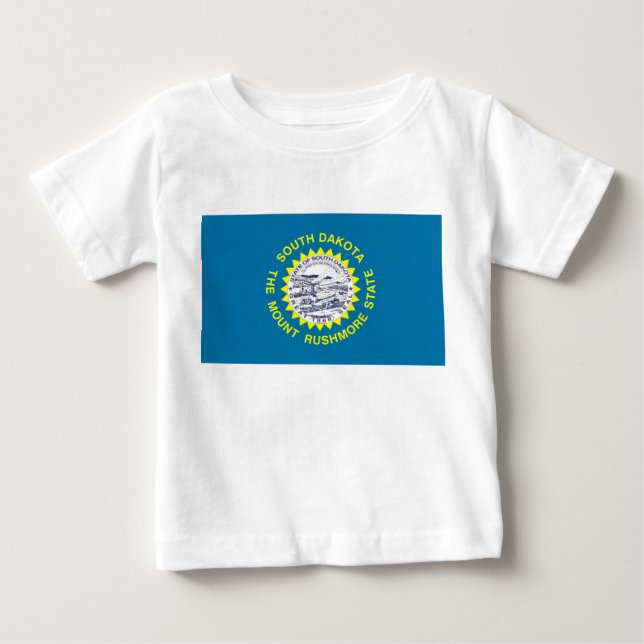 Baby T Shirt med Flagga South Dakota (Framsida)