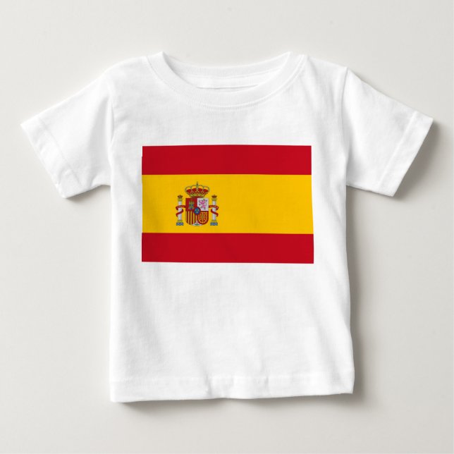 Baby T-Shirt med Flagga Spanien (Framsida)