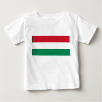 Baby T-Shirt med Flagga Ungern