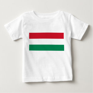 Baby T-Shirt med Flagga Ungern