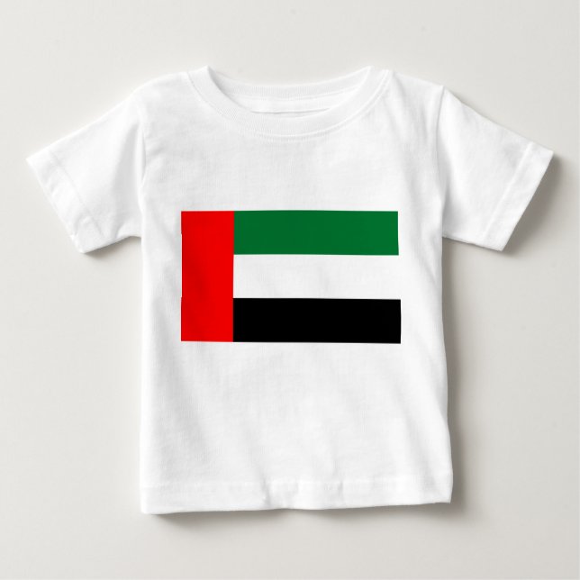 Baby T-Shirt med Förenade Arabemiraten Flagga (Framsida)