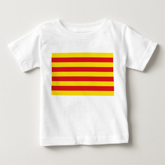 Baby T-Shirt med Kataloniens Flagga (Framsida)