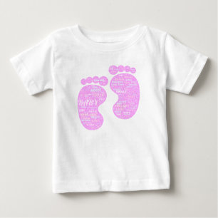 Baby T-shirt med Ord Cloud