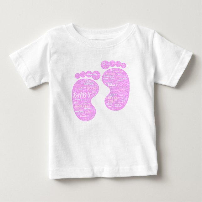 Baby T-shirt med Ord Cloud (Framsida)