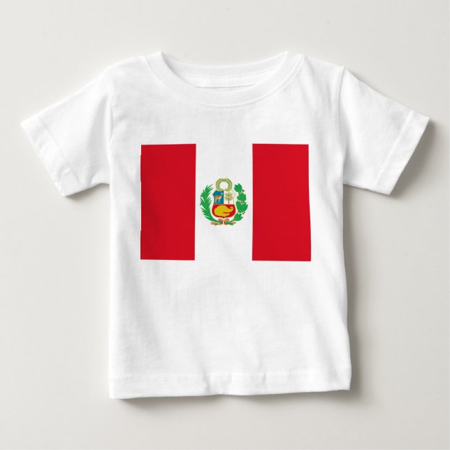 Baby T-Shirt med Perus Flagga (Framsida)
