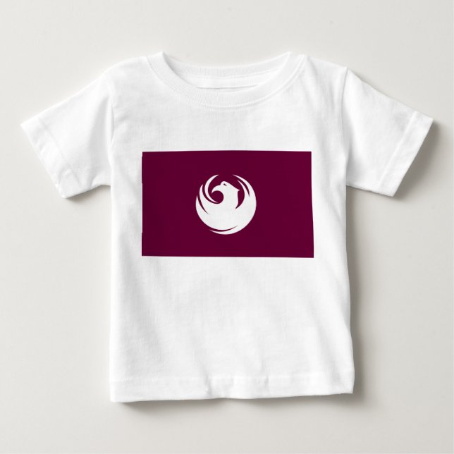 Baby T-Shirt med Phoenix Citys flagga (Framsida)