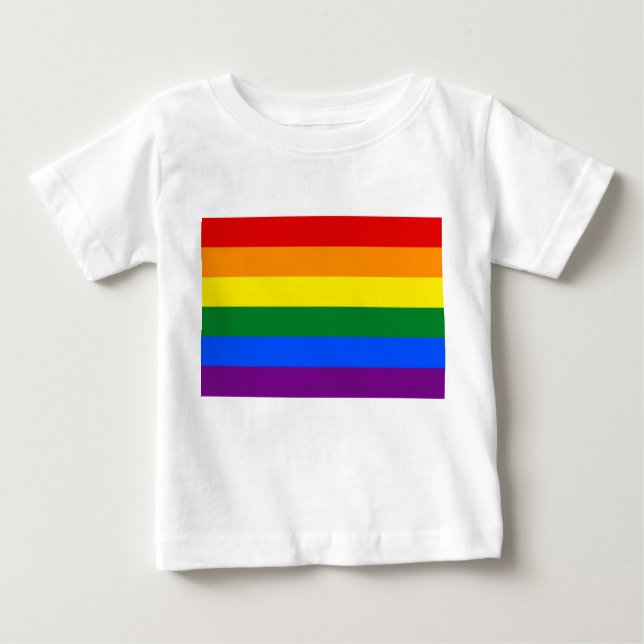Baby T-Shirt med Rainbow Flagga (Framsida)