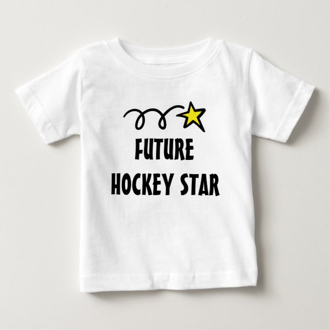 Baby t-shirt med roligt citat - Framtida hockeystj (Framsida)