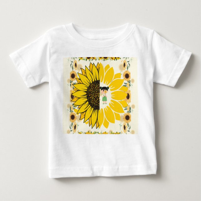 baby t-shirt med solrostema (Framsida)