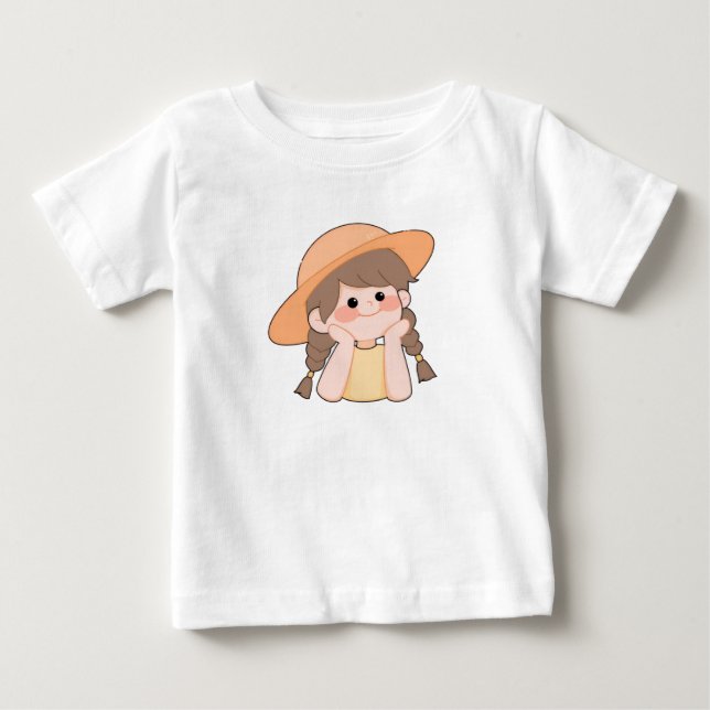 Baby t-shirt med söt flicka (Framsida)