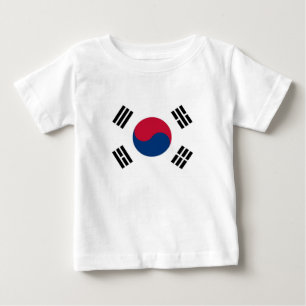 Baby T-Shirt med Sydkoreas Flagga