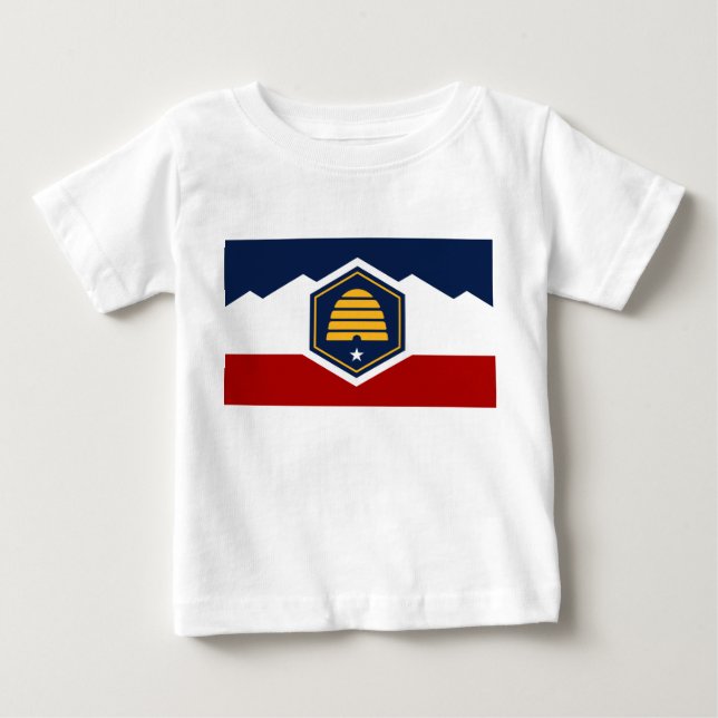 Baby T-Shirt med Utahs flagga, USA (Framsida)