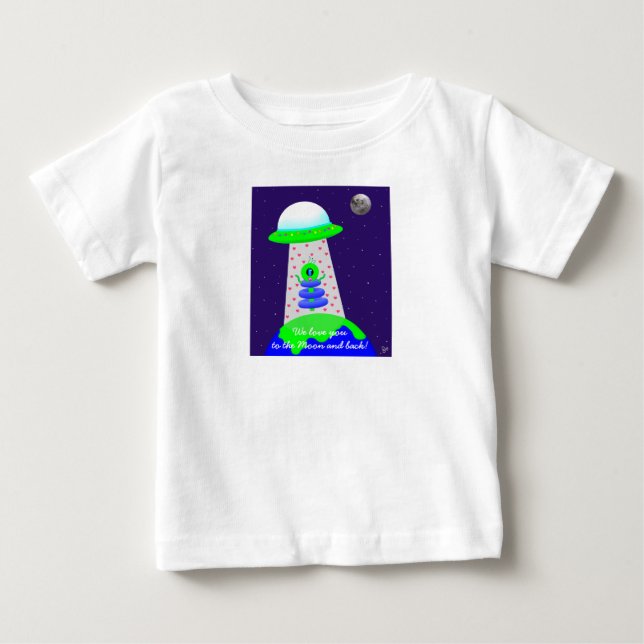 Baby T-shirt med utlänning och måne av Jo Bilder (Framsida)