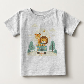 Baby T-Shirt med utskrift av Tecknader i rutt 
