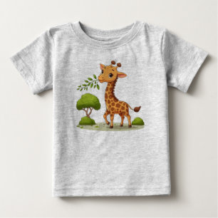Baby T-shirt med utskriften Cute Giraffe
