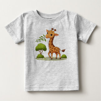 Baby T-shirt med utskriften Cute Giraffe