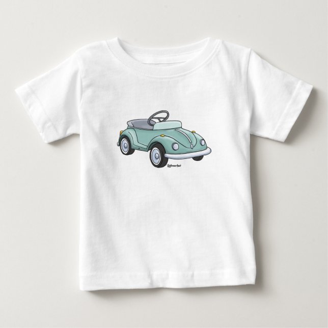 Baby t-shirt met een kever trapauto (Framsida)
