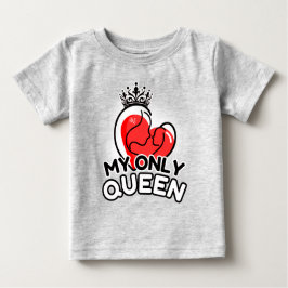 Baby T-Shirt : Min enda drottning (grått)