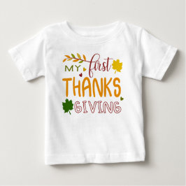 Baby t-shirt Min första Thanksgiving