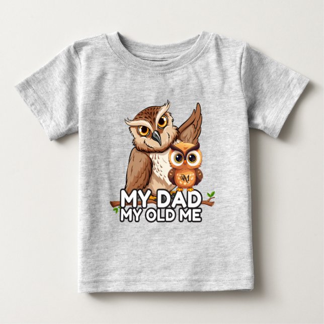 Baby T-Shirt : Min gamla mig Pappa (grått) (Framsida)
