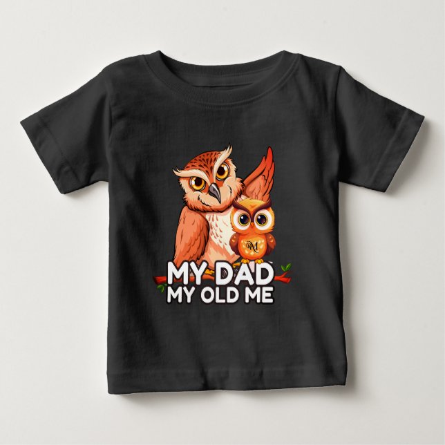 Baby T-Shirt : Min gamla mig Pappa (svart) (Framsida)