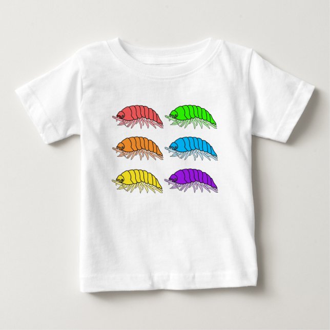Baby T-Shirt - Regnbåge Rulltroll (vit) (Framsida)