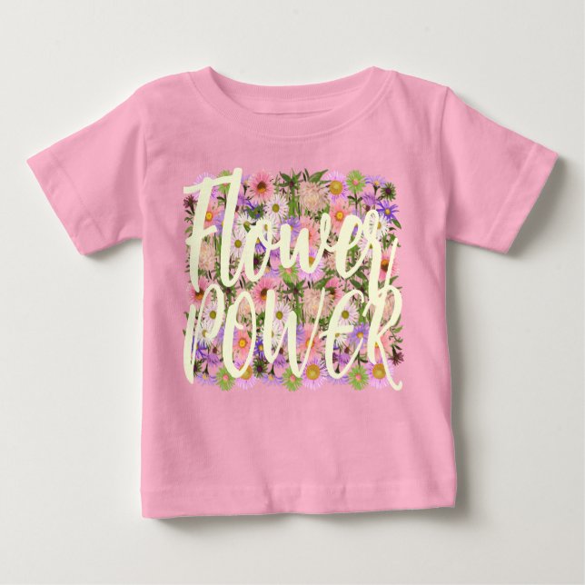 Baby t-shirt top-rosa boho-attityd (Framsida)