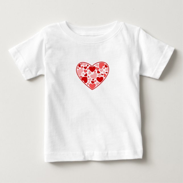 Baby T-Shirt-Valentine Hearts Tee Shirt (Framsida)