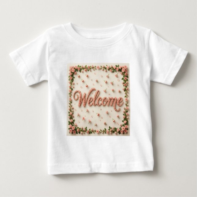 Baby t-shirt välkommen  (Framsida)