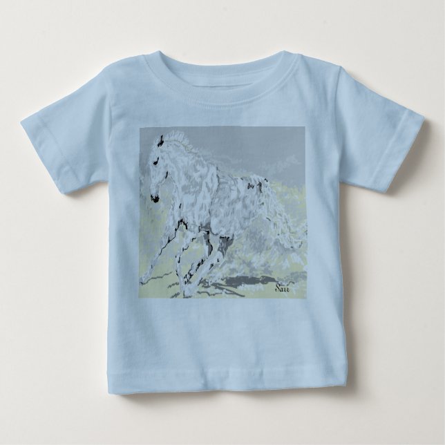 Baby T-Shirt White Stallion (Framsida)