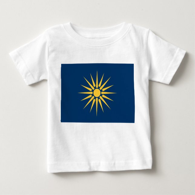 Baby T-Shirt with Flag of Macedonia, Greece (Framsida)