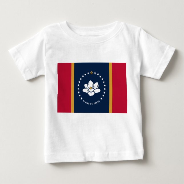 Baby T-Shirt with Flag of Mississippi (Framsida)