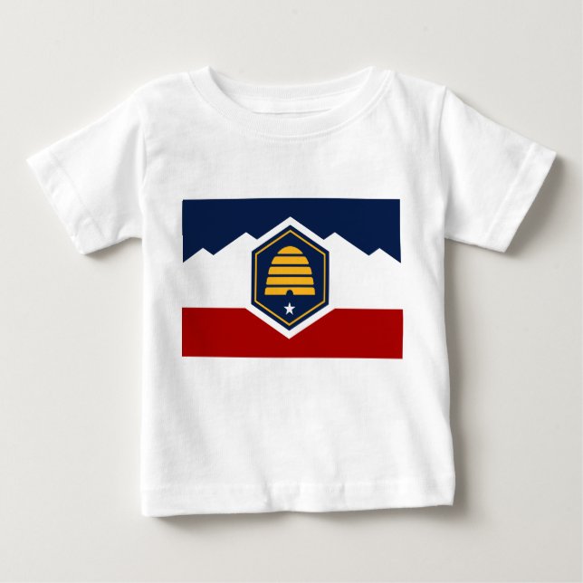 Baby T-Shirt with Flag of Utah, USA (Framsida)