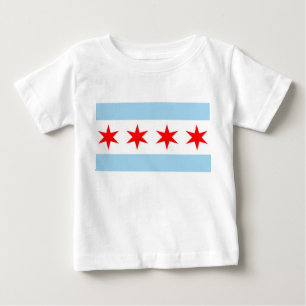 Baby T Shirt with Flagga of Chicago, Ilinois