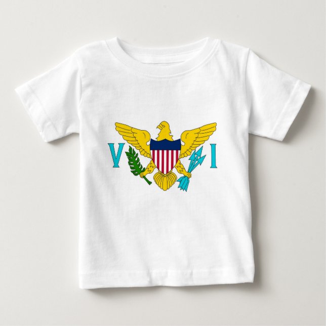 Baby T Shirt with Flagga of Virgin Islands, USA (Framsida)