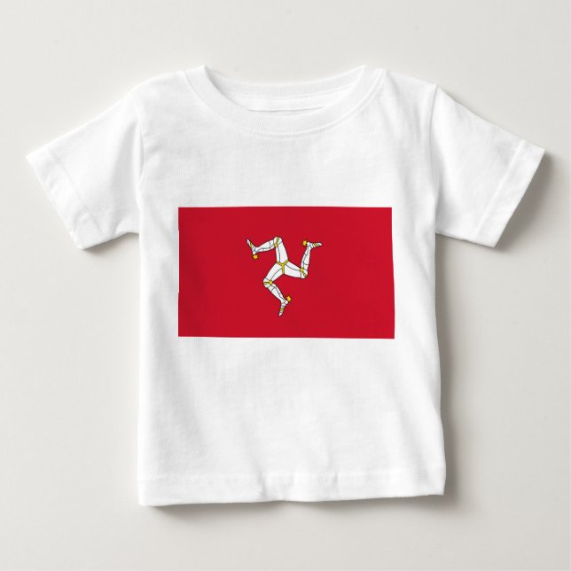 Baby T-Shirt with Isle of Man Flagga, Förenade kun (Framsida)