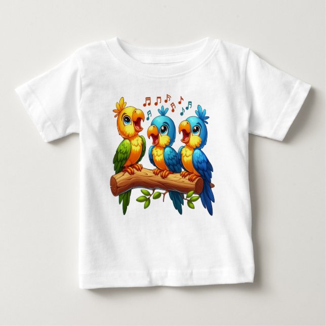 Baby T-Shirts with Cute Parrot Illustration (Framsida)