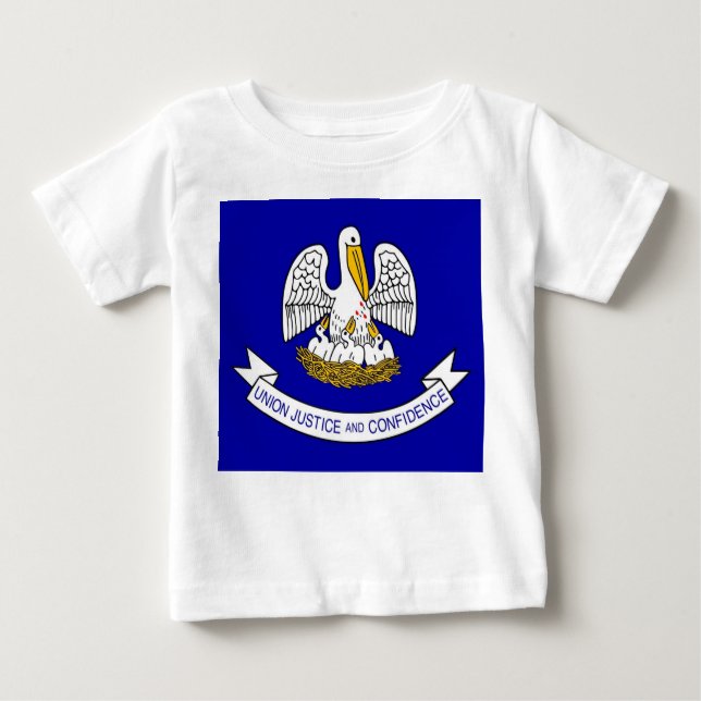 Baby T-skjorta med Flagga av Louisiana T Shirt (Framsida)