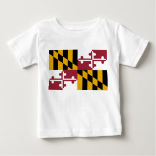 Baby T-skjorta med Flagga av Maryland, USA Tröja