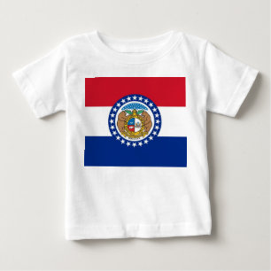 Baby T-skjorta med Flagga av Missouri, USA Tee Shirt