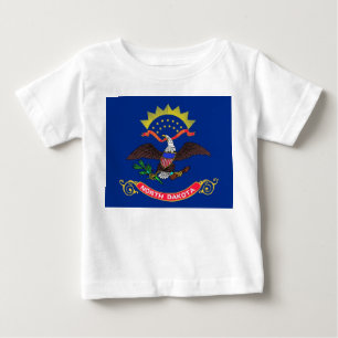 Baby T-skjorta med Flagga av North Dakota Tee