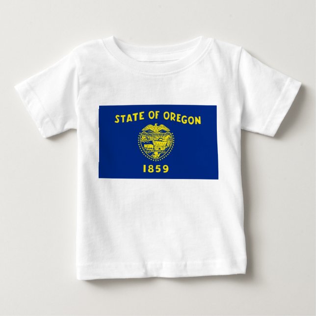 Baby T-skjorta med Flagga av Oregon Tee (Framsida)