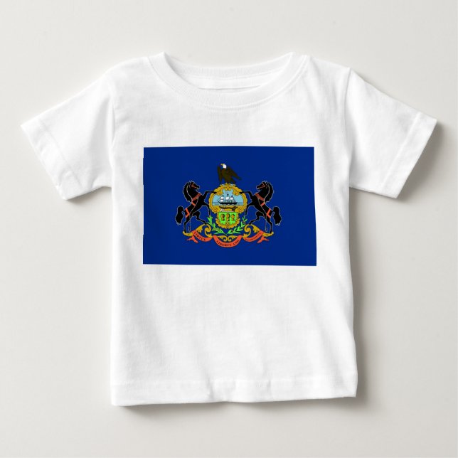 Baby T-skjorta med Flagga av Pennsylvania Tröja (Framsida)