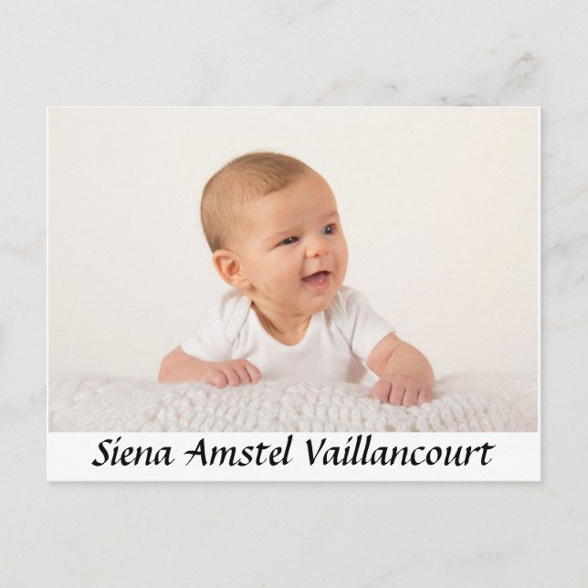 Baby Tack för vykortet Meddelande Vykort (Framsida)