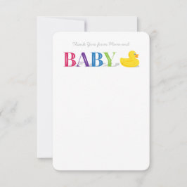 Baby-Tack-kort med platt not, gummi Anka Inbjudningar