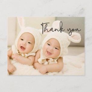 Baby, Tack, Twin Birth Notification, skript Vykort