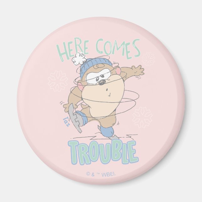 Baby TAZ™ Winter Ice Skating Magnet (Framsidan)