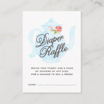 Baby Tea Party | Baby Diaper Raffle Biljett Blue