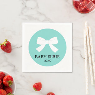 BABY Teal Blue Sprinkle Shower Party Napkins Pappersservett