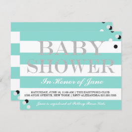 Baby Teal Blue Tiara Shower Sprinkle Party Inbjudningar